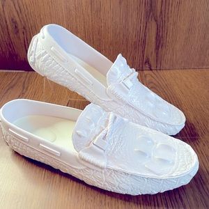 Mens Casual Plastic Gator-Look Loafer/Slip on